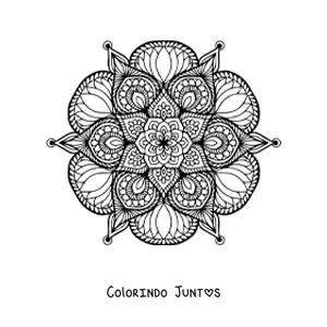 Desenho para colorir de uma mandala floral