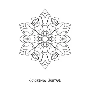 Desenho para colorir de uma mandala floral