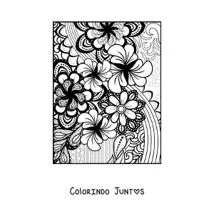 Desenho para colorir de uma mandala floral estilo Zentangle