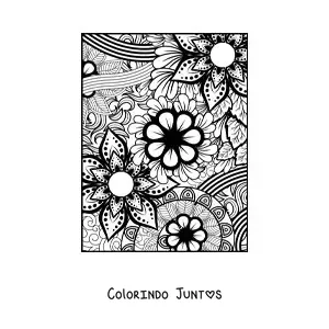 Desenho para colorir de uma mandala floral estilo Zentangle