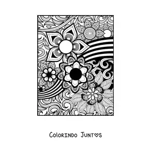 Desenho para colorir de uma mandala floral estilo Zentangle