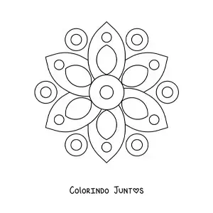 Desenho para colorir de uma mandala fácil com figuras geométricas