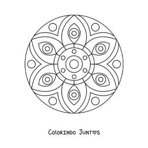 Desenho para colorir de uma mandala fácil com olhos