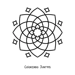 Desenho para colorir de uma mandala fácil para crianças