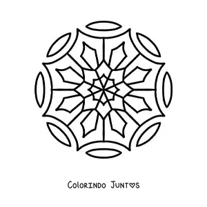 Desenho para colorir de uma mandala fácil para crianças