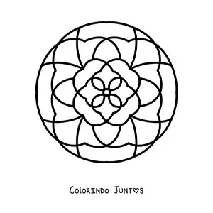 Desenho para colorir de uma mandala fácil para crianças