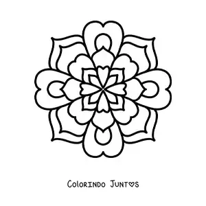 Desenho para colorir de uma mandala fácil para crianças