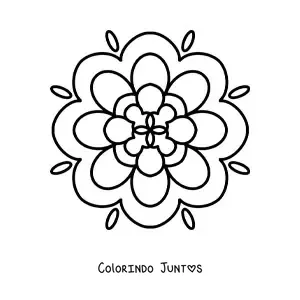 Desenho para colorir de uma mandala fácil para crianças