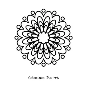 Desenho para colorir de uma mandala fácil de flor para crianças