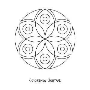 Desenho para colorir de uma mandala fácil de flor