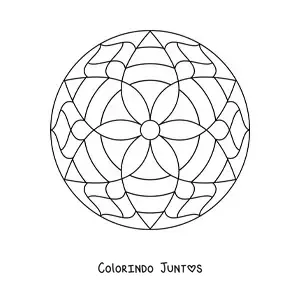Desenho para colorir de uma mandala fácil de flor