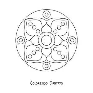 Desenho para colorir de uma mandala fácil