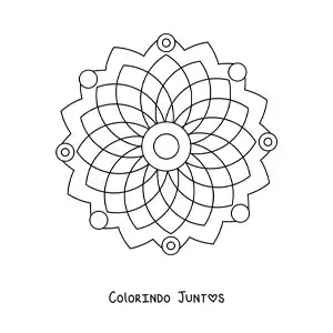 Desenho para colorir de uma mandala fácil