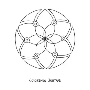 Desenho para colorir de uma mandala fácil