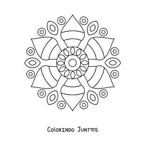 Desenho para colorir de uma mandala fácil