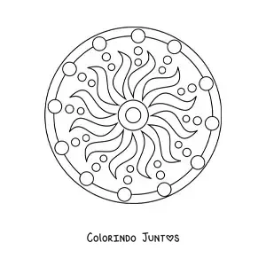 Desenho para colorir de uma mandala fácil