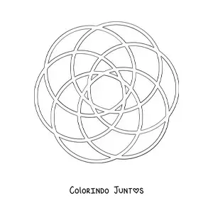 Desenho para colorir de uma mandala com círculos