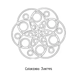 Desenho para colorir de uma mandala com círculos