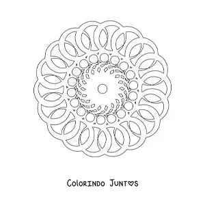Desenho para colorir de uma mandala com círculos
