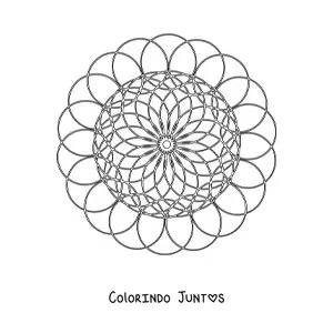Desenho para colorir de uma mandala com círculos