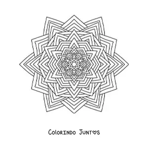 Desenho para colorir de uma mandala com triângulos