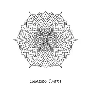 Desenho para colorir de uma mandala com triângulos
