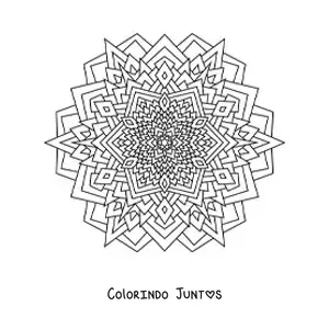 Desenho para colorir de uma mandala com triângulos