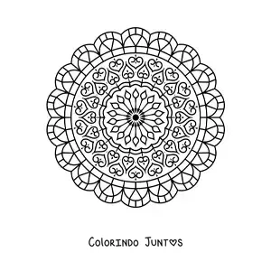 Desenho para colorir de uma mandala abstrata fácil