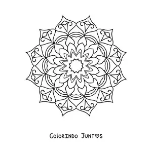 Desenho para colorir de uma mandala abstrata fácil