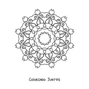 Desenho para colorir de uma mandala abstrata fácil