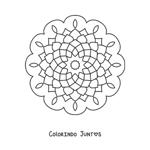 Desenho para colorir de uma mandala abstrata fácil