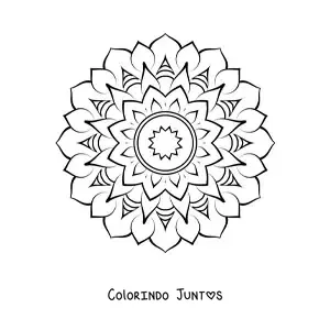 Desenho para colorir de uma mandala abstrata simples