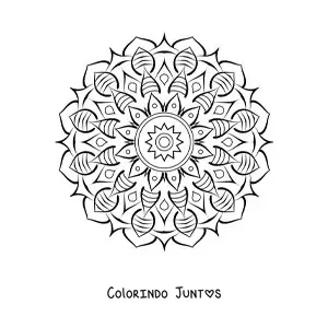 Desenho para colorir de uma mandala abstrata simples