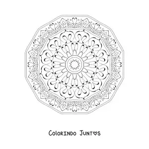 Desenho para colorir de uma mandala abstrata