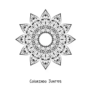 Desenho para colorir de uma mandala abstrata em forma de estrela