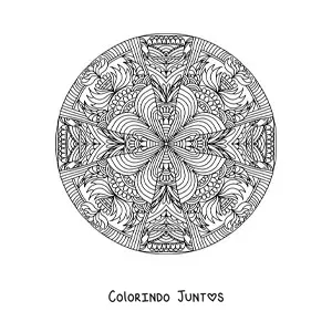 Desenho para colorir de uma mandala abstrata estilo Zentangle