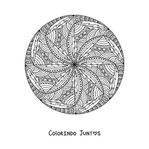 Desenho para colorir de uma mandala abstrata estilo Zentangle