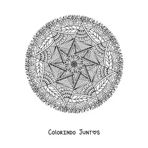 Desenho para colorir de uma mandala abstrata estilo Zentangle