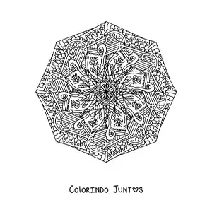 Desenho para colorir de uma mandala abstrata estilo Zentangle