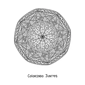 Desenho para colorir de uma mandala abstrata estilo Zentangle