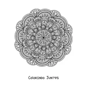 Desenho para colorir de uma mandala abstrata difícil