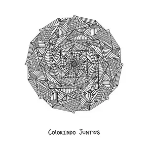 Desenho para colorir de uma mandala abstrata difícil