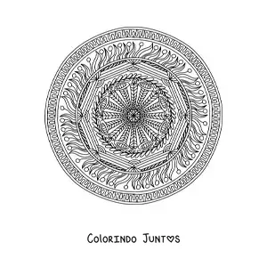 Desenho para colorir de uma mandala abstrata difícil