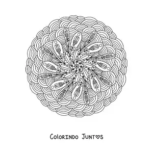 Desenho para colorir de uma mandala abstrata difícil