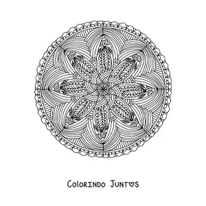 Desenho para colorir de uma mandala abstrata difícil