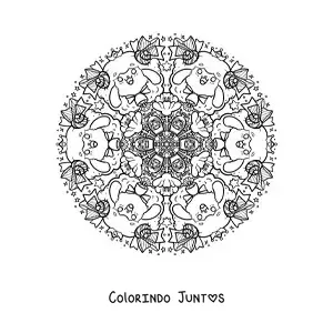 Desenho para colorir de mandala de ovelhas para crianças do fundamental