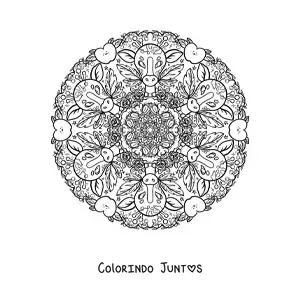 Desenho para colorir de mandala de girafas para crianças do fundamental