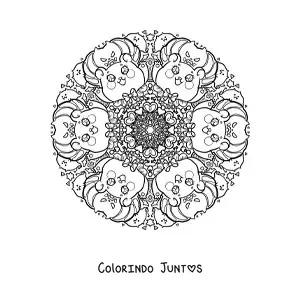 Desenho para colorir de mandala de Halloween para crianças