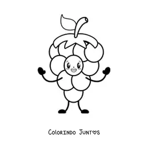 Desenho para colorir de umas uvas animadas alegres