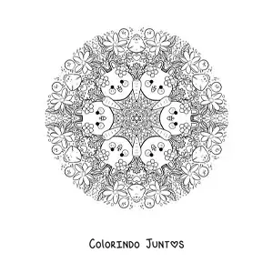 Desenho para colorir de mandala de Páscoa para crianças